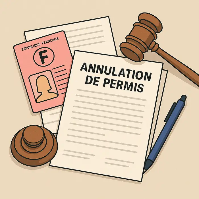 Illustration d’un dossier de permis annulé avec documents administratifs
