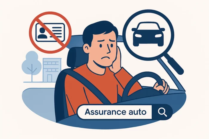 Homme consultant une offre d'assurance auto après un test salivaire positif