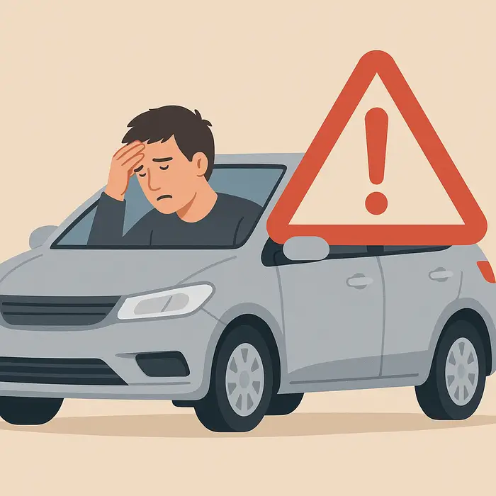 Conducteur inquiet cherchant une solution après une résiliation d’assurance auto liée à un malus élevé