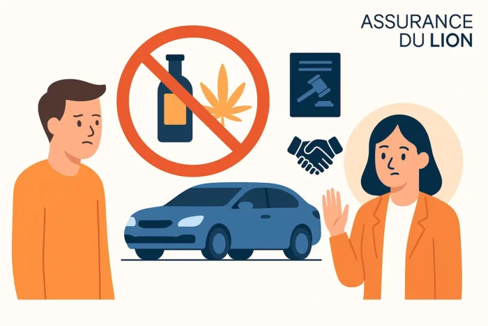 Scène visuelle illustrant le soutien après un refus d’assurance pour récidive de stupéfiants