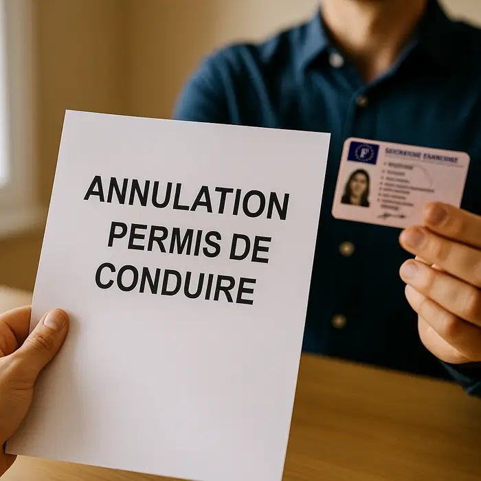 Conducteur découvrant sa lettre 48SI annonçant une annulation administrative de permis