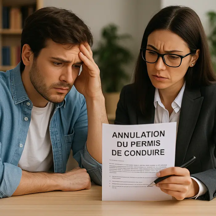 Un conducteur consulte un avocat pour préparer un recours après une annulation de permis pour solde de points