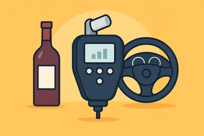 éthylotest anti démarrage entre alcool et volant de voiture