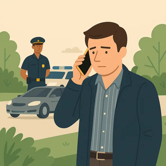 Illustration vectorielle UX d’un homme contactant une assurance après récidive alcoolémie
