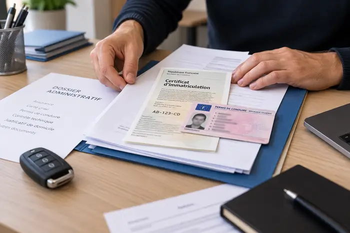 Permis de conduire et carte grise préparés pour un devis après plusieurs sinistres responsables